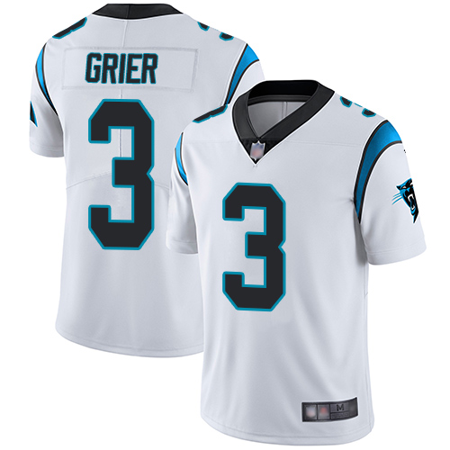 Carolina Panthers Limited White Men Will Grier Road Jersey NFL Football #3 Vapor Untouchable->youth nfl jersey->Youth Jersey